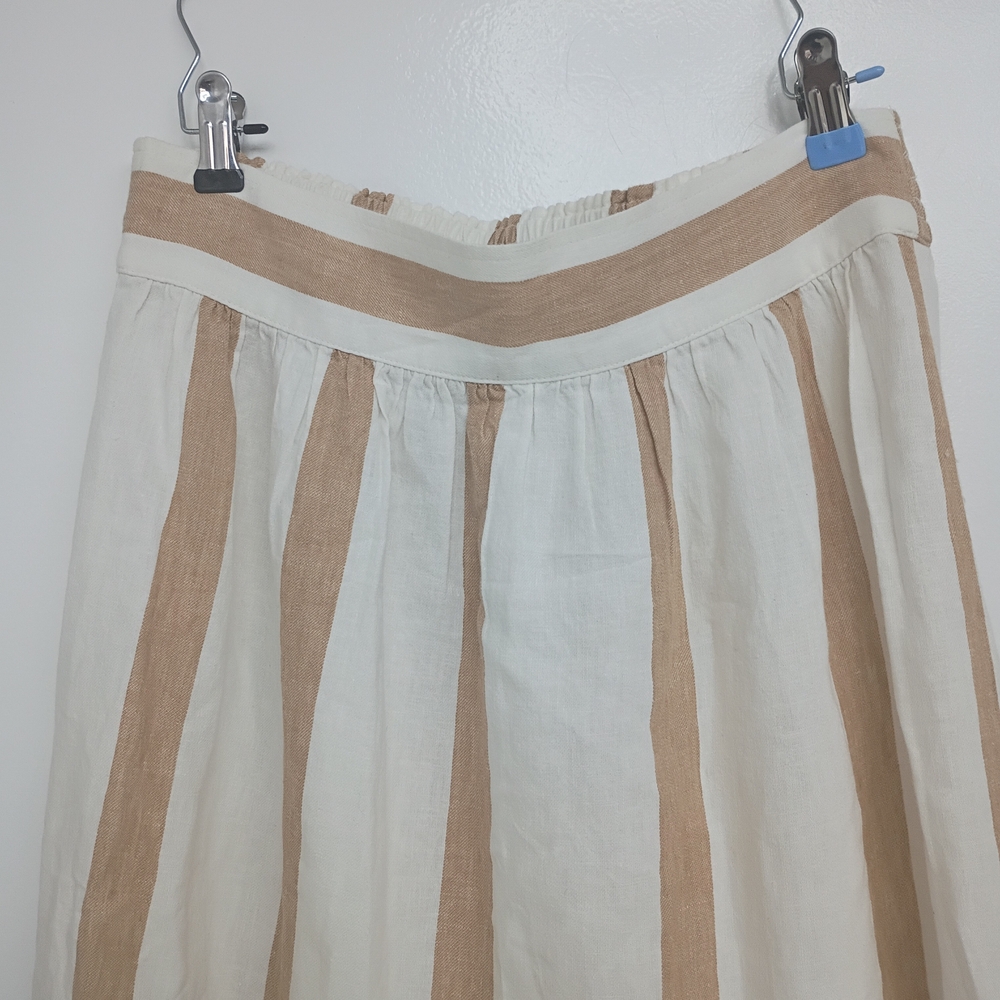 Madewell Beige and White Striped A-Line Skirt - Picture 3 of 8